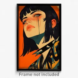 French Movie Poster - Girl Feeling Lonely, Idealistic Spiked Collar (Art Print)