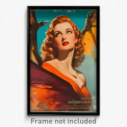 Spanish Movie Poster - Woman Feeling Dazed, Pretty Dragon Wings (Art Print)
