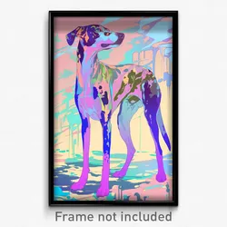 Art Poster - Glitchy Dog (Psychedelic Trippy Weird 11x17 Cartoon Print)