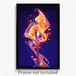 Art Poster - Animated Flame (Psychedelic Trippy Weird 11x17 Print)
