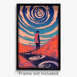 Movie Art Poster - Man Feeling Calm Wearing Metallic Red Vest (Retro Film Print)