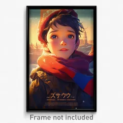 French Movie Poster - Boy Feeling Anticipation, Candid Winter Clothes (Print)
