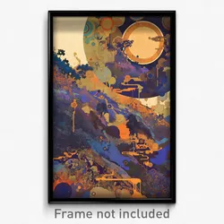Art Poster - Gargantuan Trenches (Psychedelic Trippy Weird 11x17 Cartoon Print)
