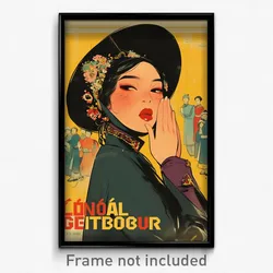 Vietnamese Movie Poster - Woman Feeling Alarmed, Luxurious Purple Capelet