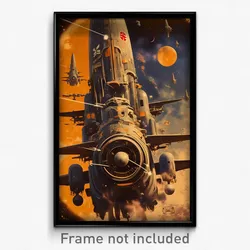 German Movie Poster - Voluminous Spaceship (Germany Retro Film Art Print)