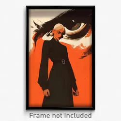 Movie Art Poster - Woman Feeling Insecurity, Handsome Black Pants (Film Print)