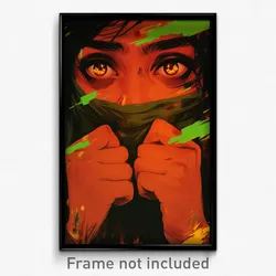 Bollywood Movie Poster - Woman Feeling Anticipation, Gripping Green Scarf