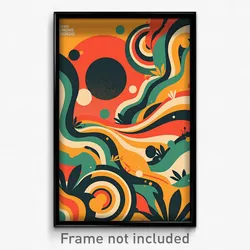Brazilian Movie Poster - Swirly Oasis (Brazil Psychedelic Art Retro Film Print)