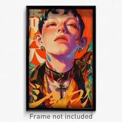 Chinese Movie Poster - Boy Feeling Rejected, Multicolored Cross Choker (Print)