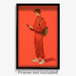 Art Poster - Man Feeling Anticipation, Cheery Champion Uniform (Art Print)