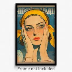 Russian Movie Poster - Woman Feeling Strong, Mysterious Yellow Hairband (Print)