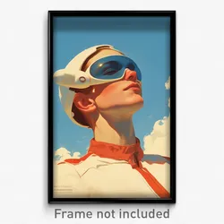 Movie Art Poster - Man Feeling Relaxed, Stunning Hair Through Headwear (Print)