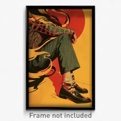 Spanish Movie Poster - Man Feeling Miserliness, Messy Bobby Socks (Art Print)