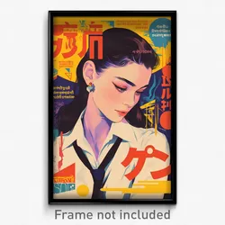 Thai Movie Poster - Woman Feeling Relaxed, Stylish White Necktie (Art Print)