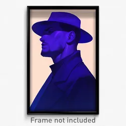 Anime Art Poster - Man Feeling Insightful, Shadowy Purple Headwear (Print)