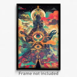 Brazilian Movie Poster - Glass Galaxy (Brazil Psychedelic Art Retro Film Print)