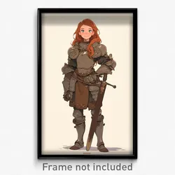 Art Poster - Girl Feeling Greed Wearing Expensive Plate Armor (Print)