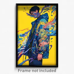 Anime Art Poster - Man Feeling Irritated Wearing Marvelous Blue Jacket (Print)