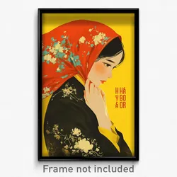 Vietnamese Movie Poster - Woman Feeling Miserable, Remarkable Red Headwear