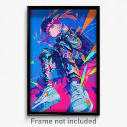 Anime Art Poster - Girl Feeling Alarmed Wearing Simplistic Cargo Pants (Print)