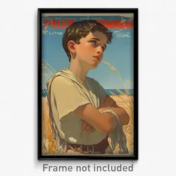 Greek Movie Poster - Boy Feeling Caring, Bronze Beige Shirt (Greece Art Print)