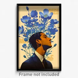 Hebrew Movie Poster - Man Feeling Obstinate, Agile Blue Flower (Art Print)