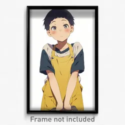 Anime Art Poster - Boy Feeling Careless Wearing Flashy Yellow Apron (Print)