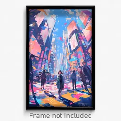 Art Poster - A Time Traveler Standing In The Midst Of A Bustling City Street,