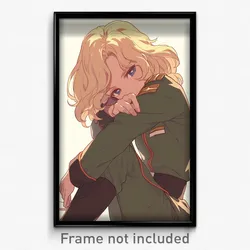 Anime Art Poster - Girl Feeling Woe Wearing Military German Clothes