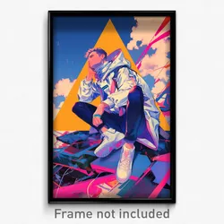 Movie Art Poster - Man Feeling Curiosity, Multicolored Denim (Retro Film Print)