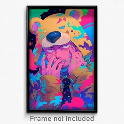 Anime Art Poster - Man Feeling Aversion Wearing Glaring Bear Costume (Print)