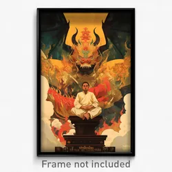 Thai Movie Poster - Man Feeling Frustrated, Quizzical Large Wings (Art Print)