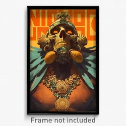 Mexican Movie Poster - Man Feeling Vigilance, Flashy Shell Necklace (Art Print)