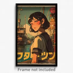 Thai Movie Poster - Girl Feeling Relaxed, Tremendous Grey Sailor Collar (Print)