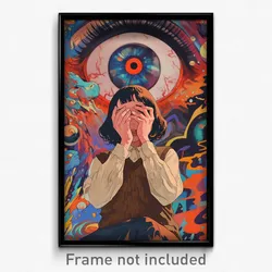 Movie Art Poster - Woman Feeling Alarm, Stimulating Brown Sweater Vest (Print)
