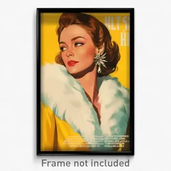 Icelandic Movie Poster - Woman Feeling Love, Simple Fur Trim (Iceland Art Print)