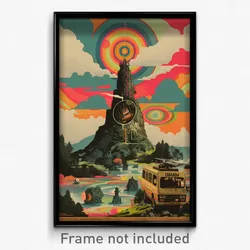 Icelandic Movie Poster - Agile Parish (Iceland Psychedelic Art Retro Film Print)