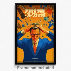 Icelandic Movie Poster - Man Feeling Uncertainty, Blue Gold Trim (Art Print)
