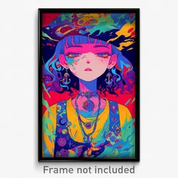 Art Poster - Girl Feeling Pity Wearing Carefree Anchor Necklace (Print)