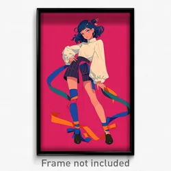 Art Poster - Woman Feeling Nostalgic Wearing Stunning Leg Ribbon (Art Print)