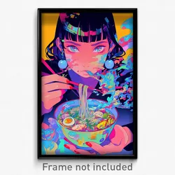 Art Poster - Puny Ramen (Psychedelic Trippy Weird 11x17 Cartoon Print)