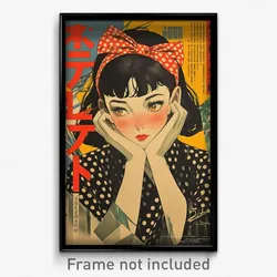 Japanese Movie Poster - Girl Feeling Annoyance, Husky Polka Dot Ribbon (Print)