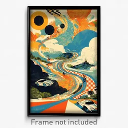 Bollywood Movie Poster - Flying Racetrack (India Retro Hindi Film Art Print)