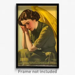 German Movie Poster - Woman Feeling Shy, Old Fashioned Yellow Wings (Art Print)