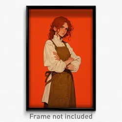 Art Poster - Woman Feeling Hatred Wearing Immaterial Waist Apron (Print)