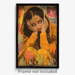 Bollywood Movie Poster - Girl Feeling Suspicious, Fresh Yellow (India Art Print)