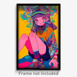 Anime Art Poster - Girl Feeling Assertive Wearing Crafty Clothes Lift (Print)