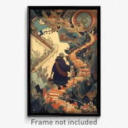 Art Poster - Insane Climb (Psychedelic Trippy Weird 11x17 Print)
