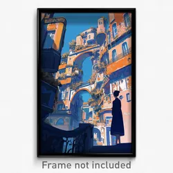 French Movie Poster - Velvety Italian Architecture (France Retro Film Art Print)