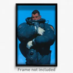 Movie Art Poster - Man Feeling Remorse, Bulky Winter Uniform (Retro Film Print)